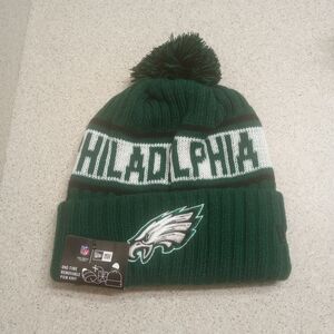 Philadelphia Eagles New Era Dark Green / White Bird Knit Winter Pom Pom Beanie